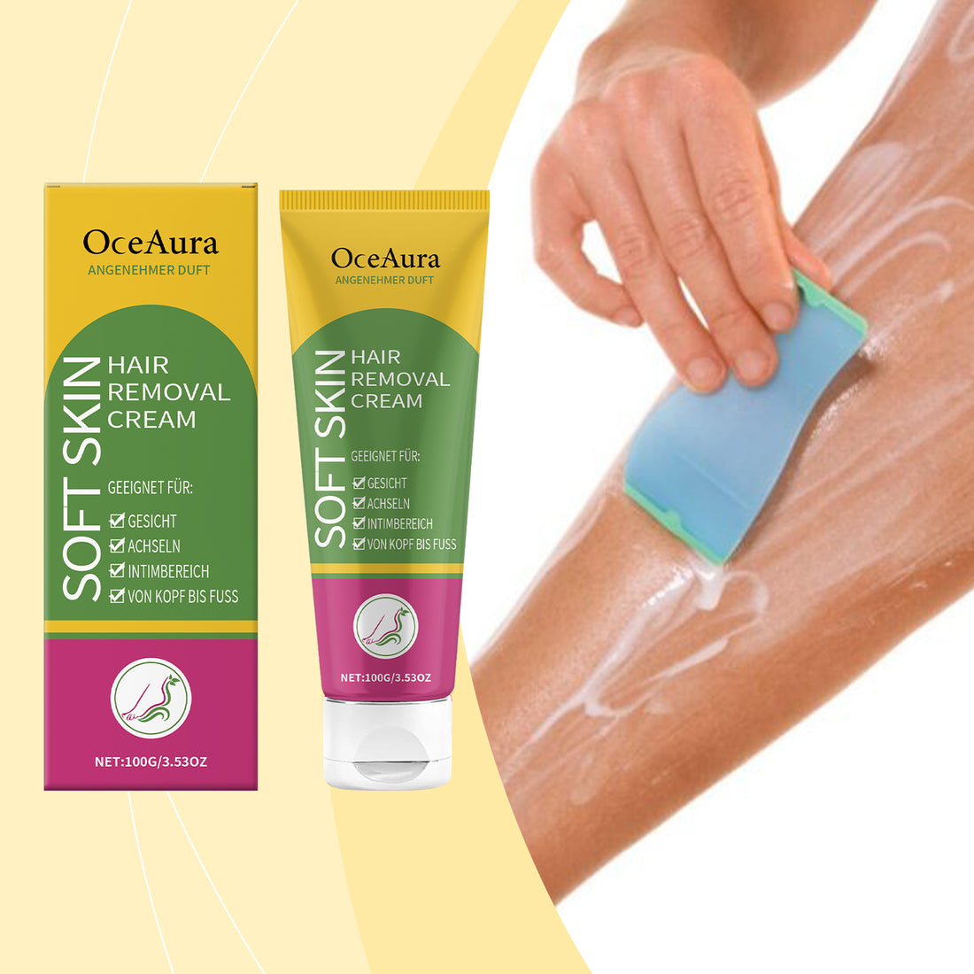 OceAura Gentle And Soothing Hair Removal Cream, Gently Cleanses Various Skin Types And Is Suitable For Refreshing, Smooth And Fine Hair Removal Cream