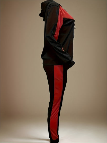 2025 Red &amp; Black Camo Hoodie Set | Women&