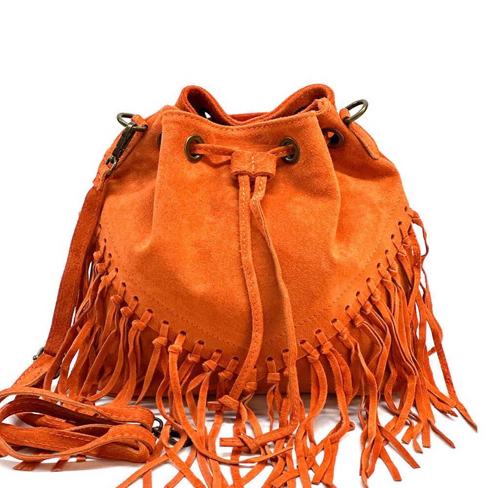 Ileana leather Bucket Bag - Made In Italy