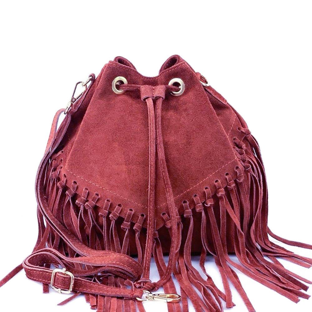 Ileana leather Bucket Bag - Made In Italy