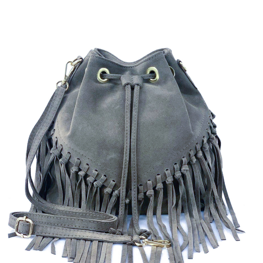 Ileana leather Bucket Bag - Made In Italy