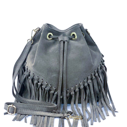 Ileana leather Bucket Bag - Made In Italy