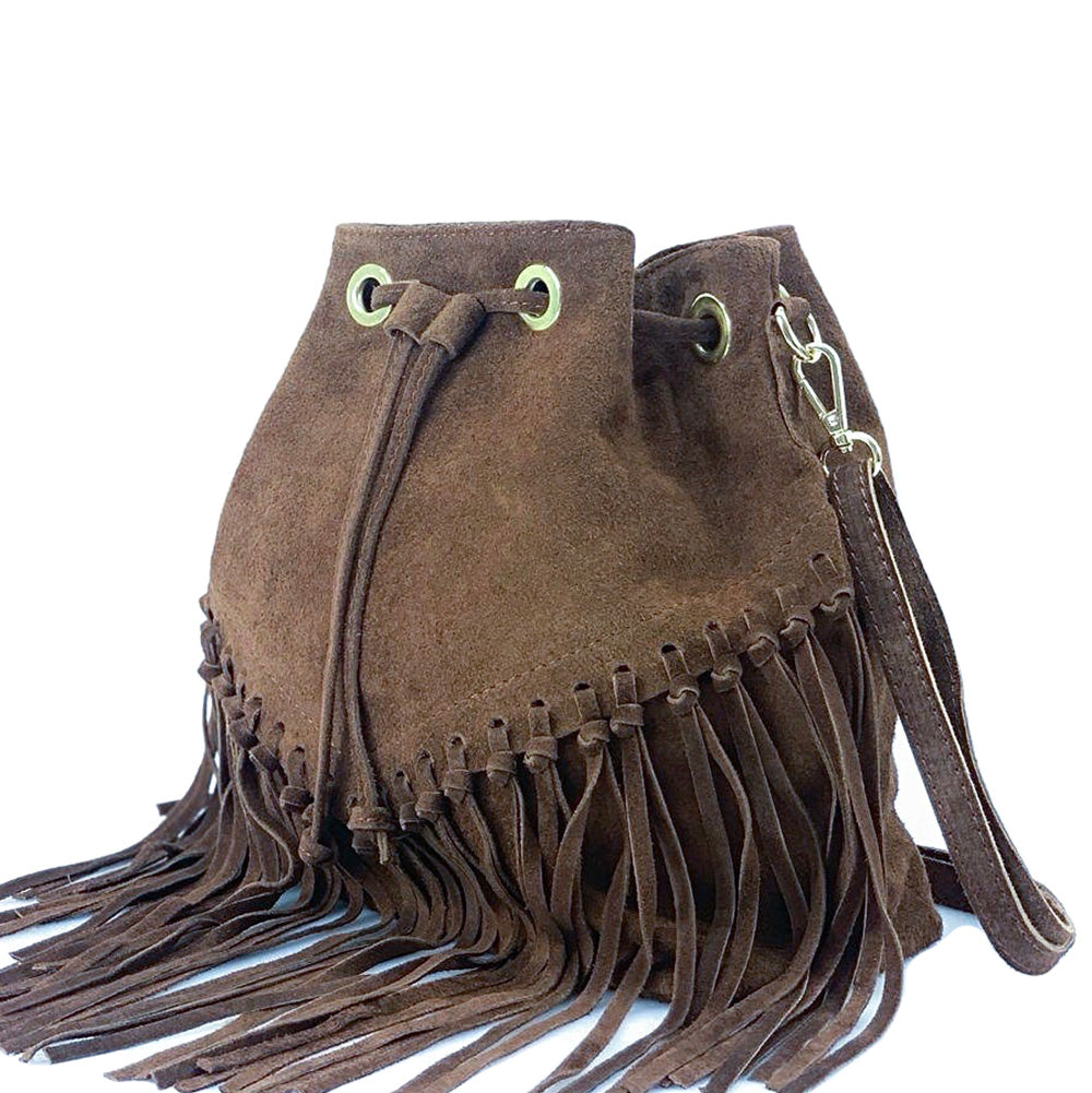 Ileana leather Bucket Bag - Made In Italy