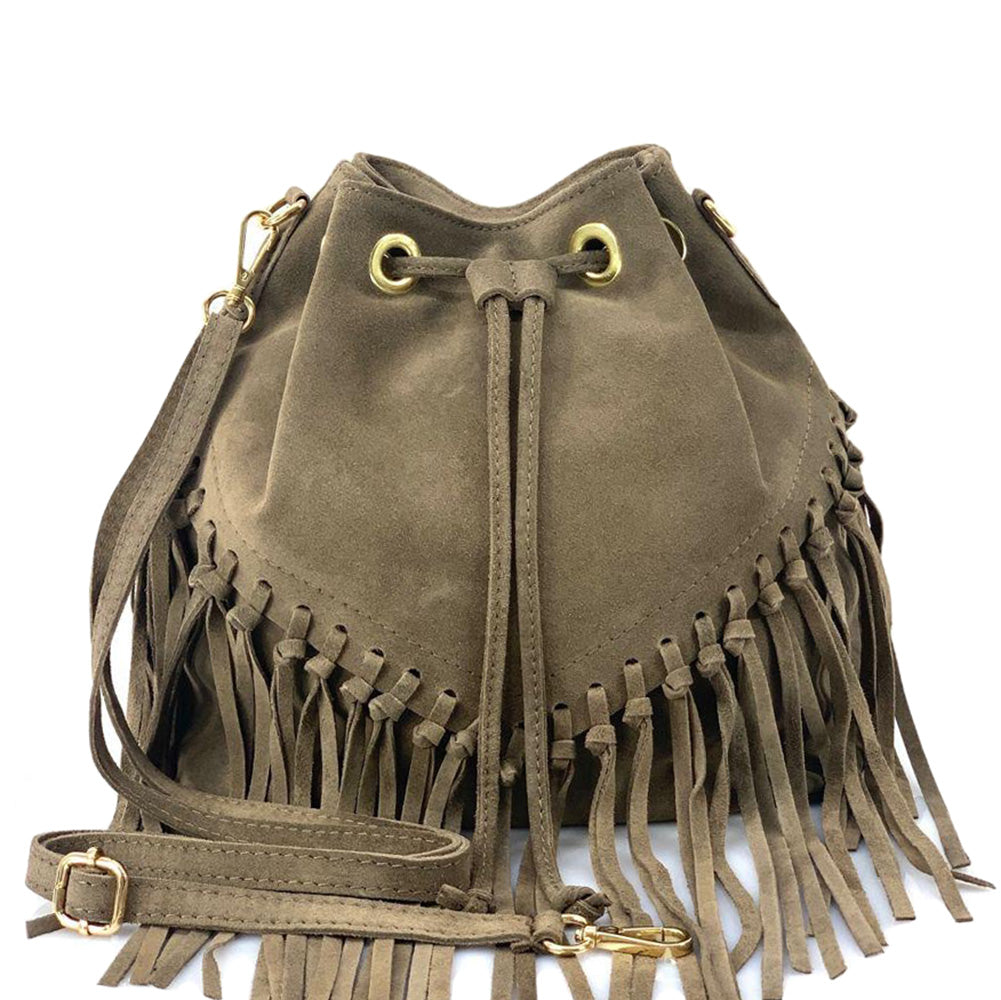 Ileana leather Bucket Bag - Made In Italy
