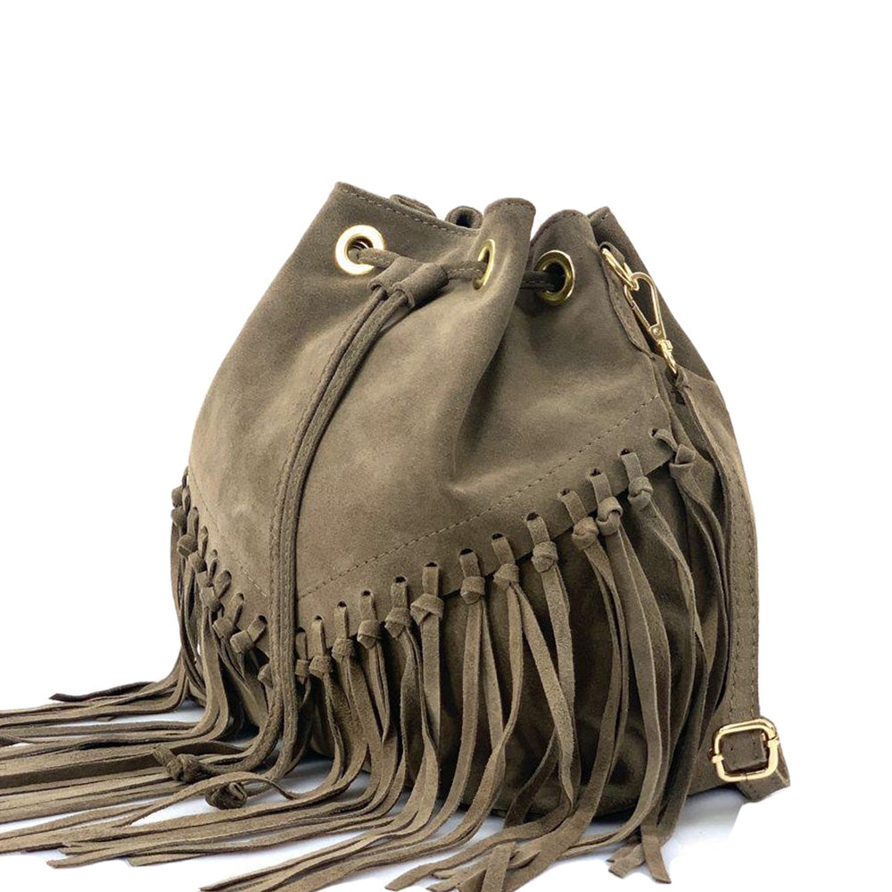 Ileana leather Bucket Bag - Made In Italy