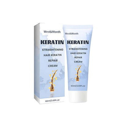 West&amp;Month Straightening Hair Keratin Ratin Repair Cream, Repair Silky Hair Care Moisturizing Hair Mask Treatment Cream