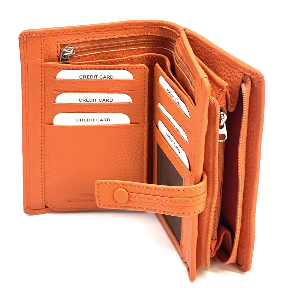 Flora leather wallet - Made In Italy