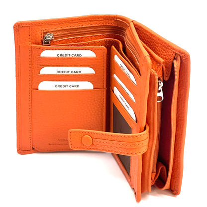 Flora leather wallet - Made In Italy