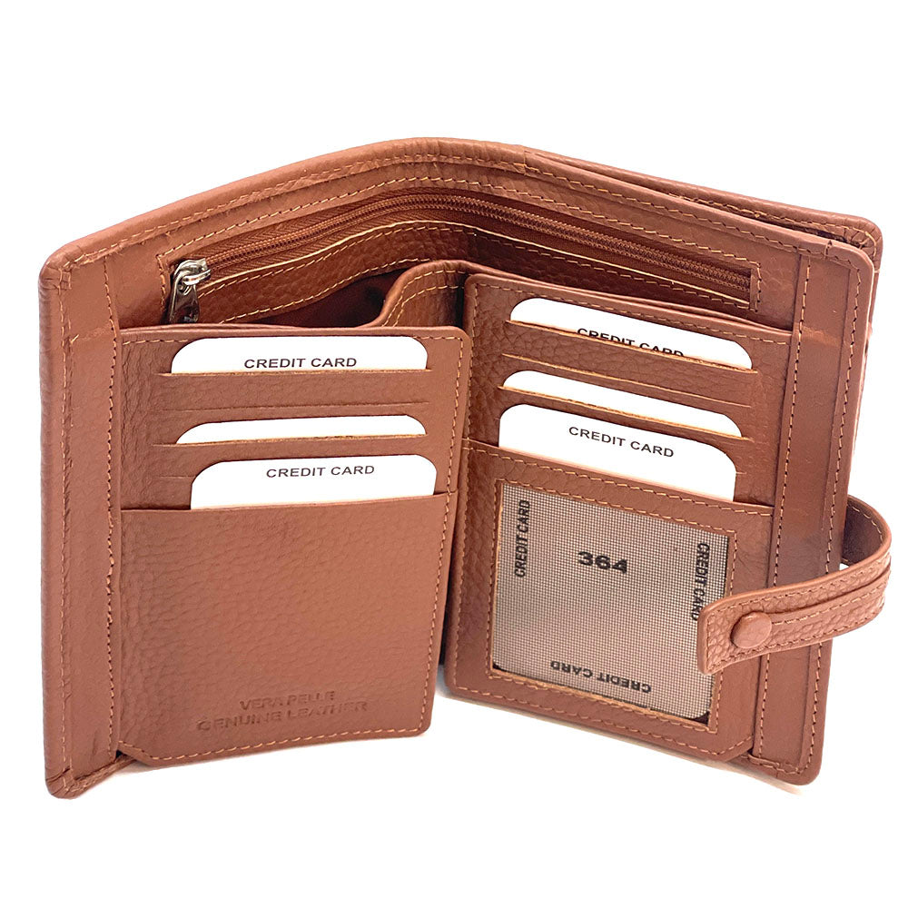 Flora leather wallet - Made In Italy