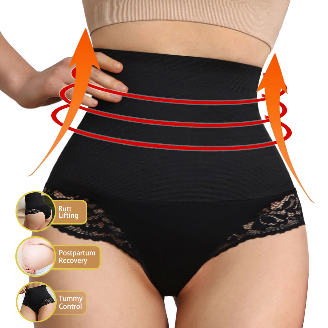 Waist Shaping Belly Control Underwear Lace Body Shaping Panties High Waist Tummy Control Shapewear