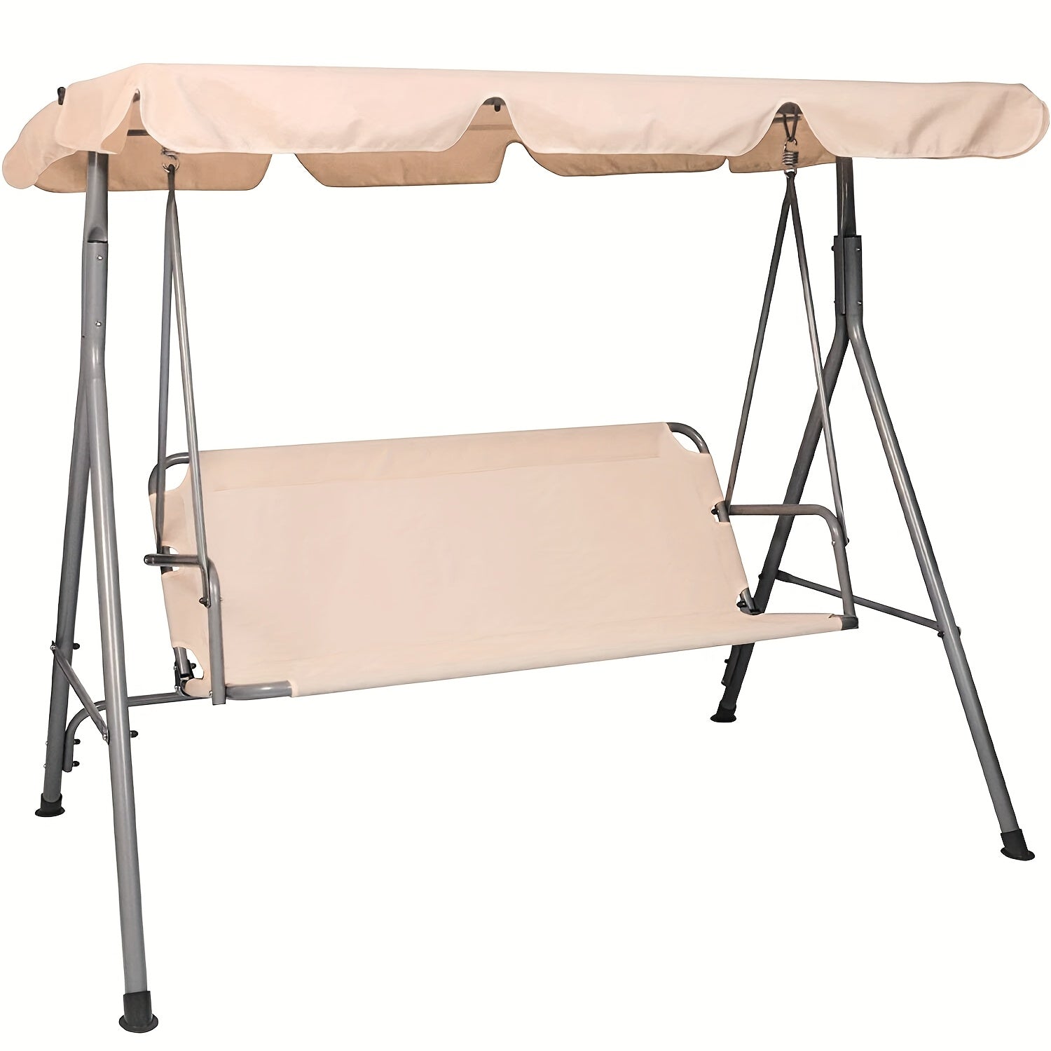 Steel Outdoor 3-Seat Porch Swing Hammock Bench Lounge Chair W/ Canopy