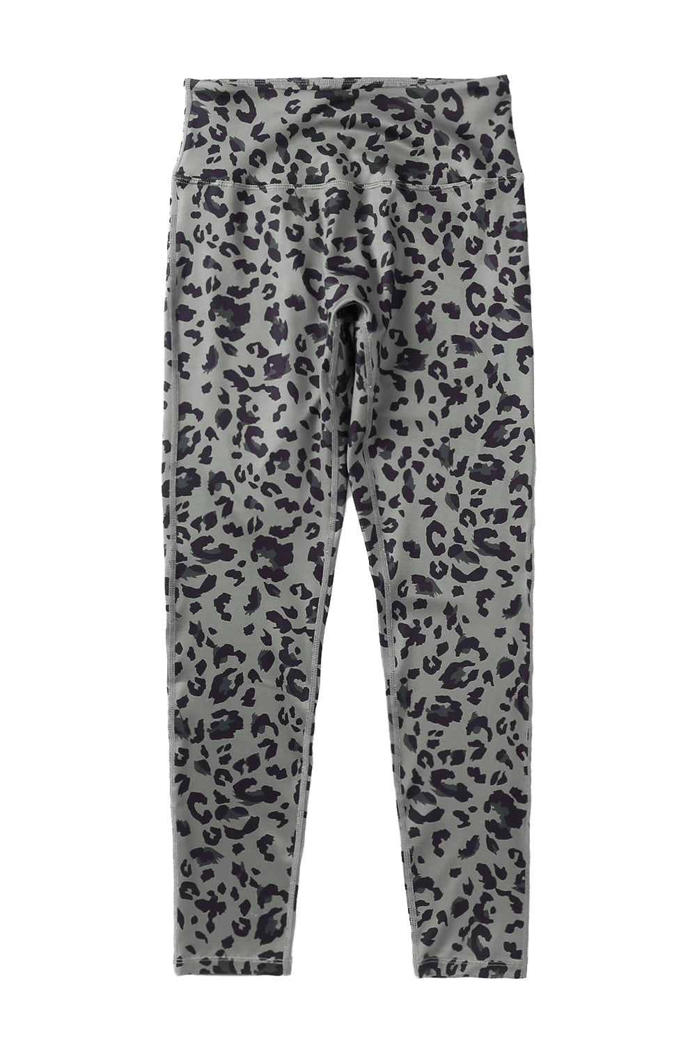 Gray Classic Leopard Print Active Leggings