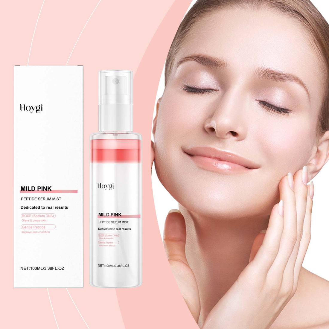 Hoygi Nicotinamide Rose Moisturizing Spray, Gentle Moisturizing Facial Skin Daily Skin Care Wet Compress Spray