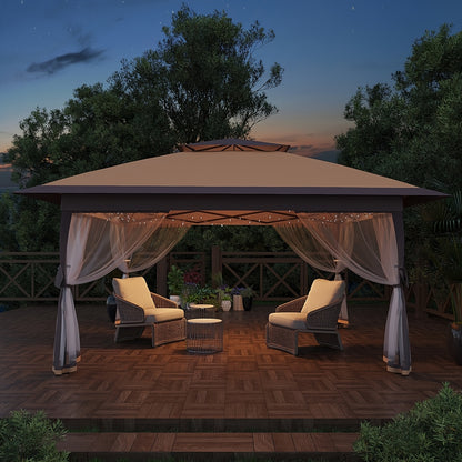 12x12/13x13 Pop Up Gazebo Outdoor Canopy Shelter With Mosquito Netting