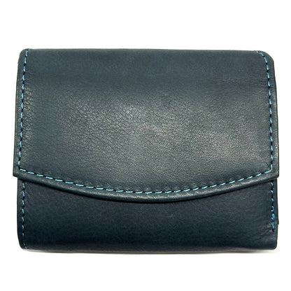 Liora Minimalist RFID Leather Mini Trifold Wallet - Made In Italy