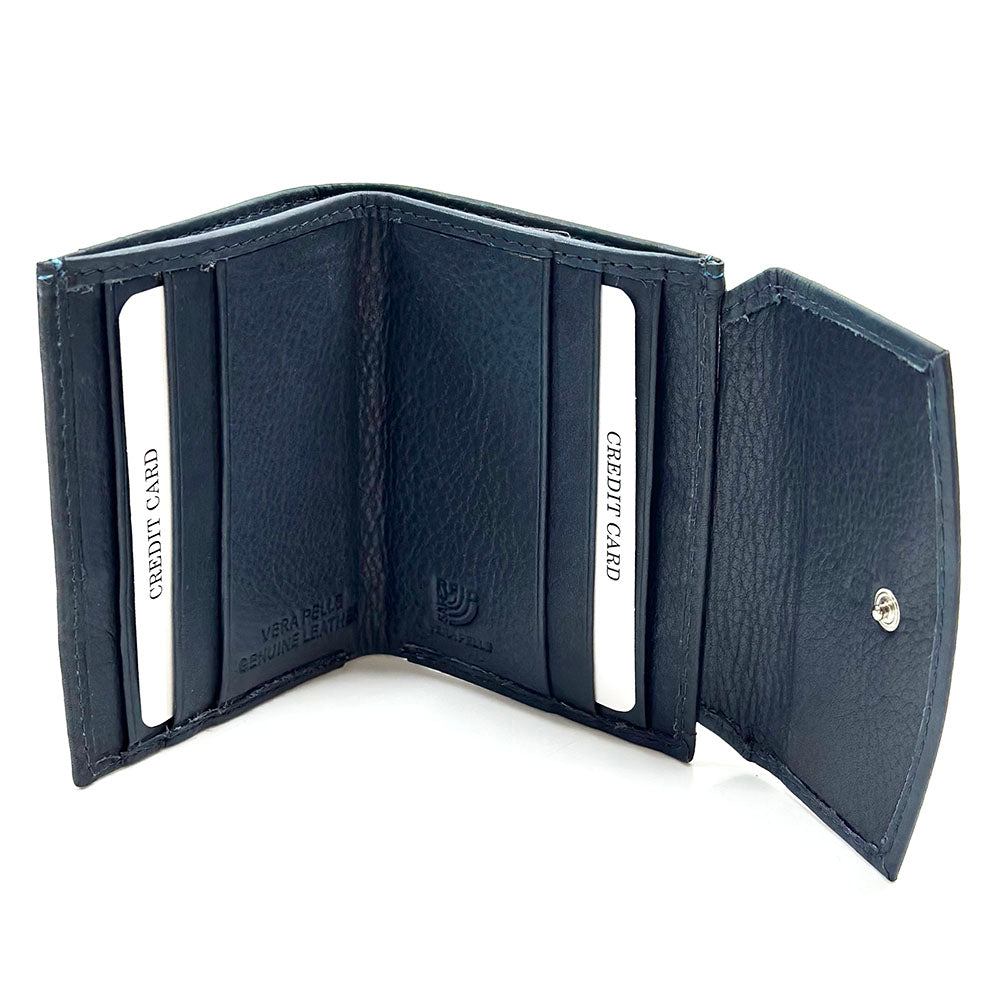 Liora Minimalist RFID Leather Mini Trifold Wallet - Made In Italy