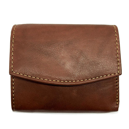 Liora Minimalist RFID Leather Mini Trifold Wallet - Made In Italy