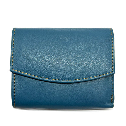 Liora Minimalist RFID Leather Mini Trifold Wallet - Made In Italy