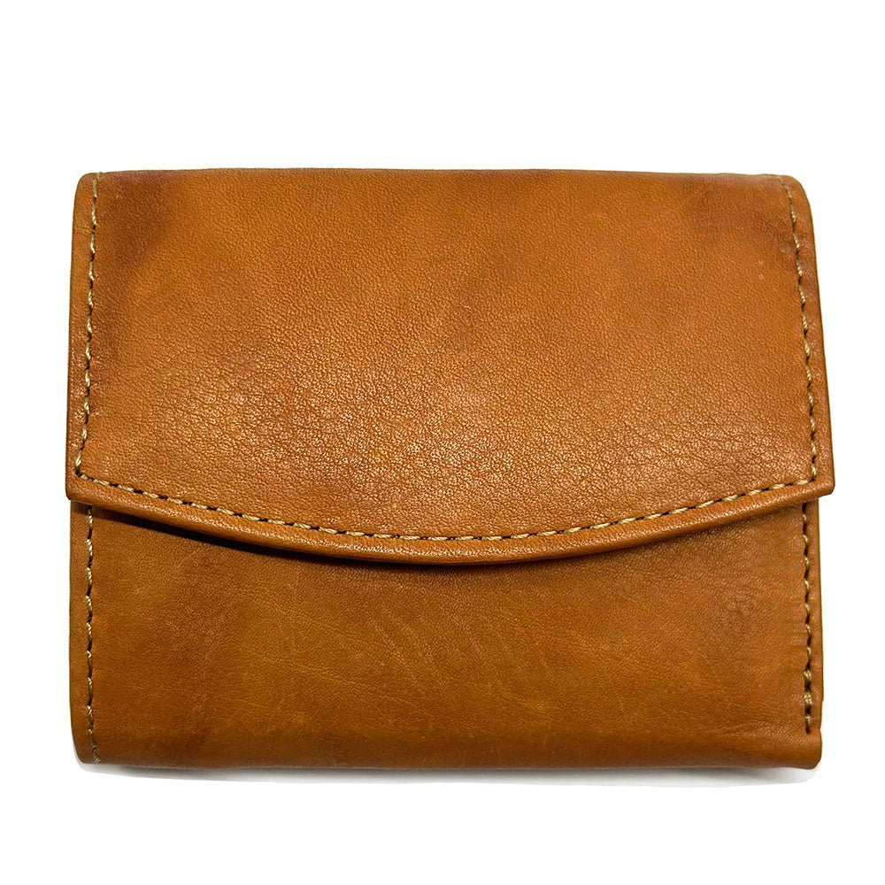 Liora Minimalist RFID Leather Mini Trifold Wallet - Made In Italy