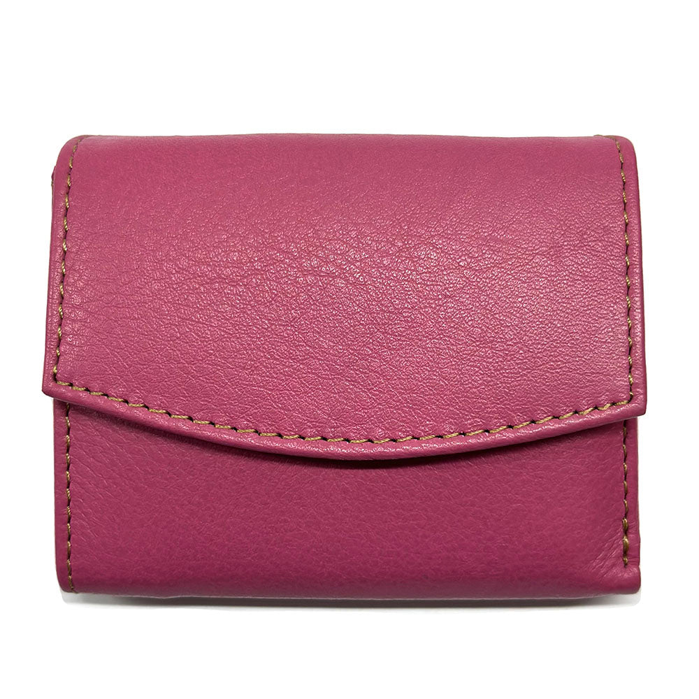 Liora Minimalist RFID Leather Mini Trifold Wallet - Made In Italy