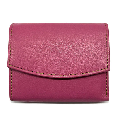 Liora Minimalist RFID Leather Mini Trifold Wallet - Made In Italy