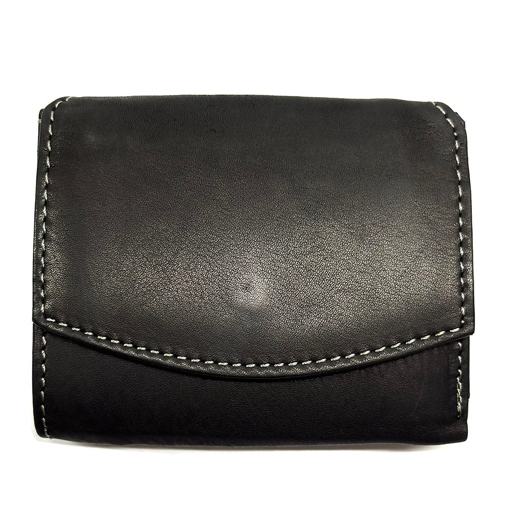 Liora Minimalist RFID Leather Mini Trifold Wallet - Made In Italy