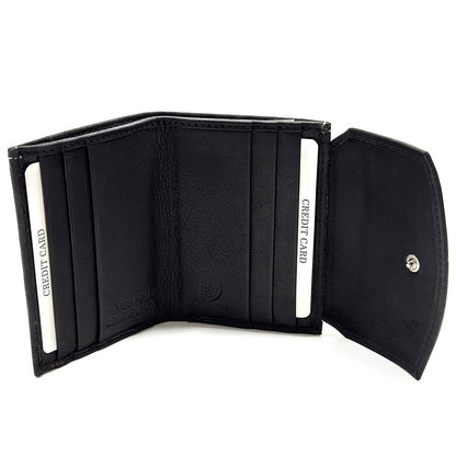 Liora Minimalist RFID Leather Mini Trifold Wallet - Made In Italy