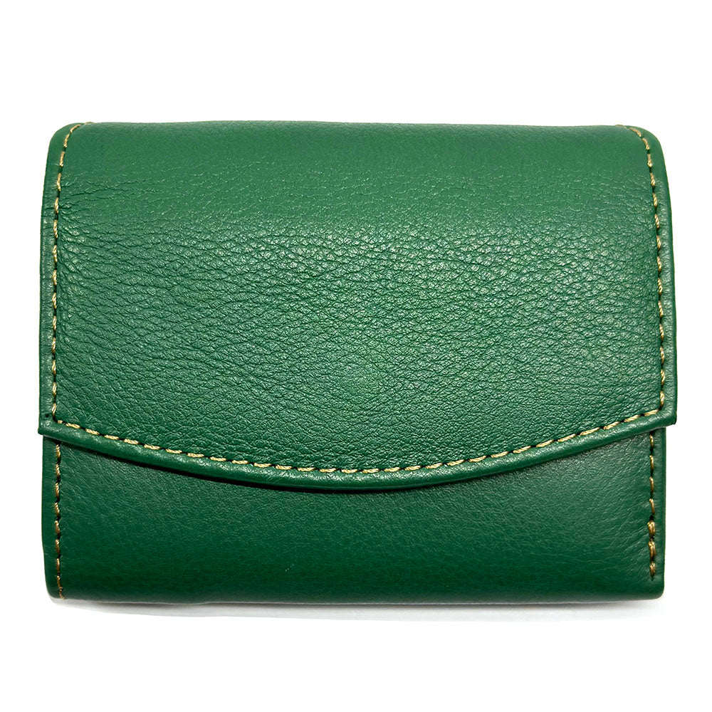 Liora Minimalist RFID Leather Mini Trifold Wallet - Made In Italy
