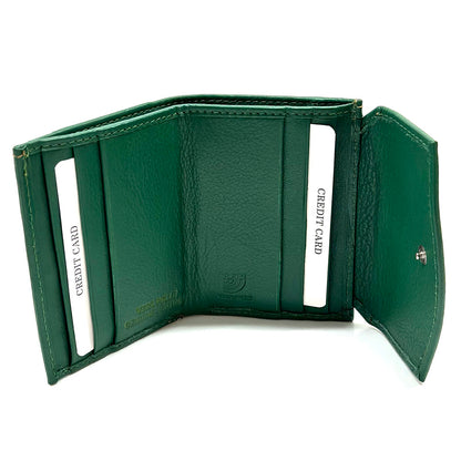 Liora Minimalist RFID Leather Mini Trifold Wallet - Made In Italy