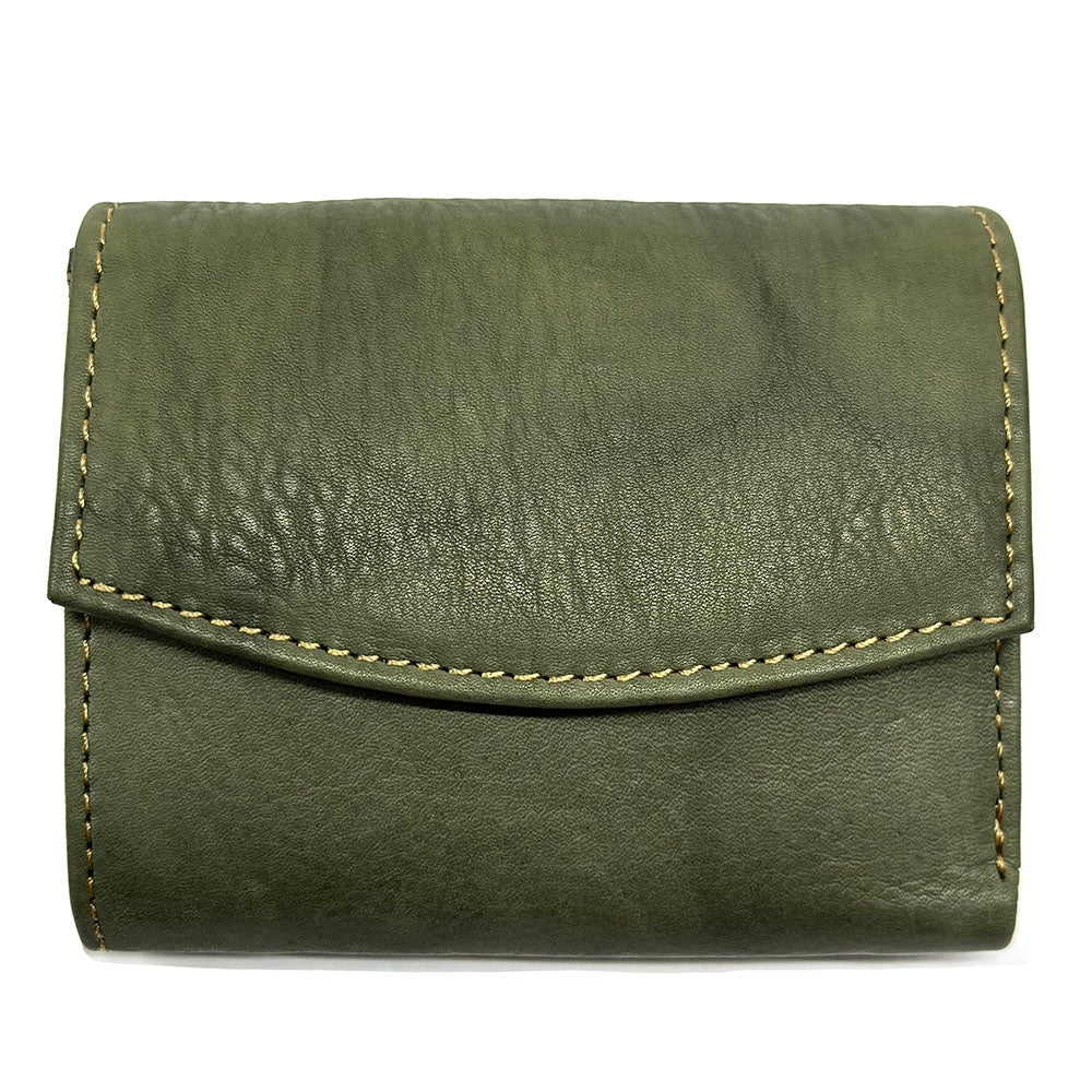 Liora Minimalist RFID Leather Mini Trifold Wallet - Made In Italy