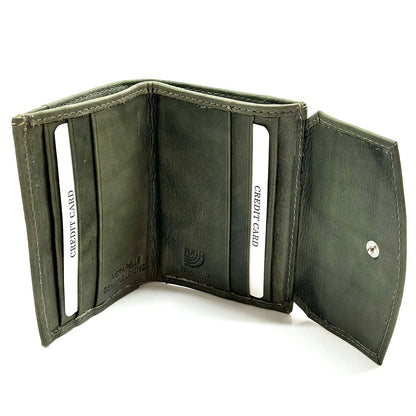 Liora Minimalist RFID Leather Mini Trifold Wallet - Made In Italy