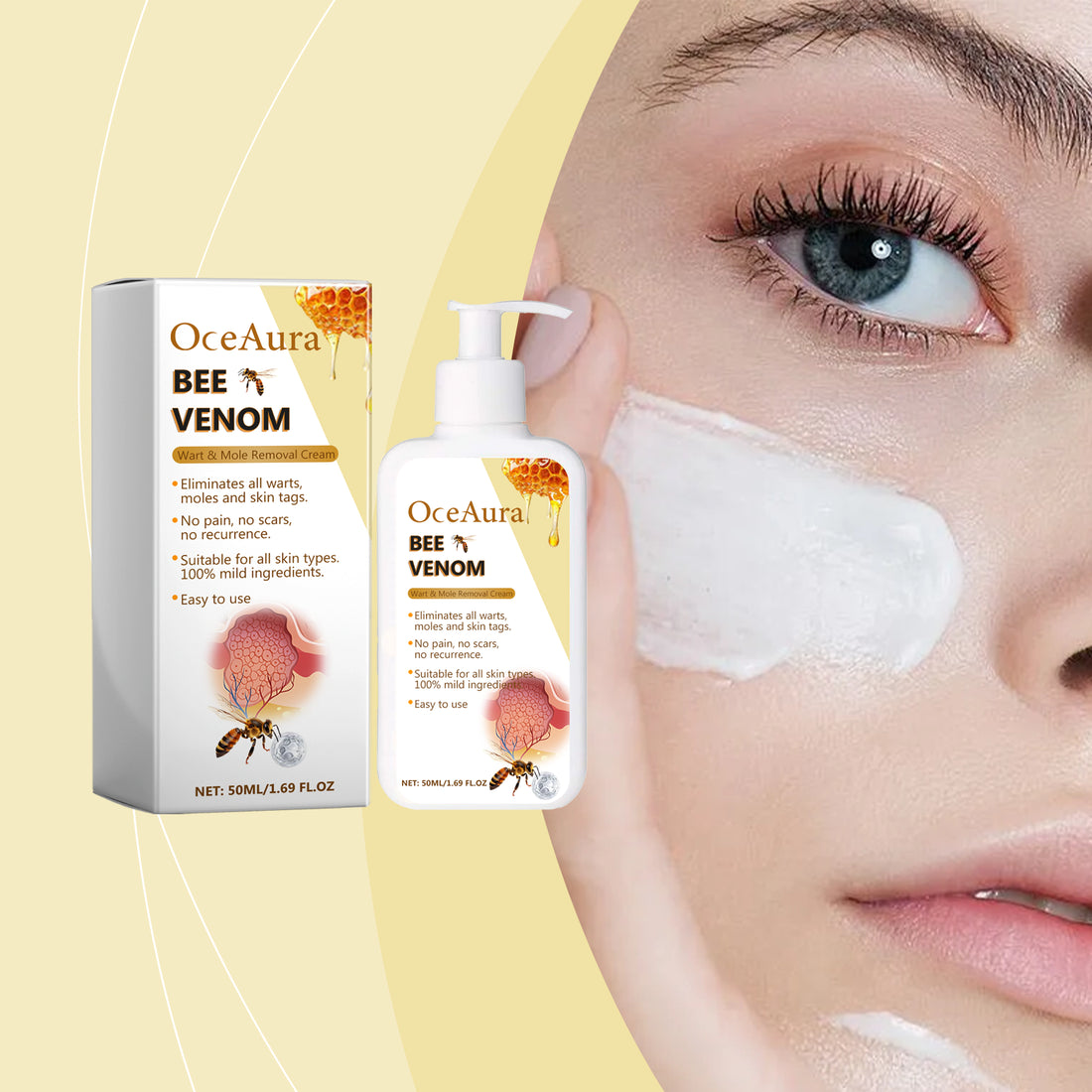OceAura Bee Venom Creme Herb Essence Daily Gentle Cleansing And Repairing Skin Care Cream