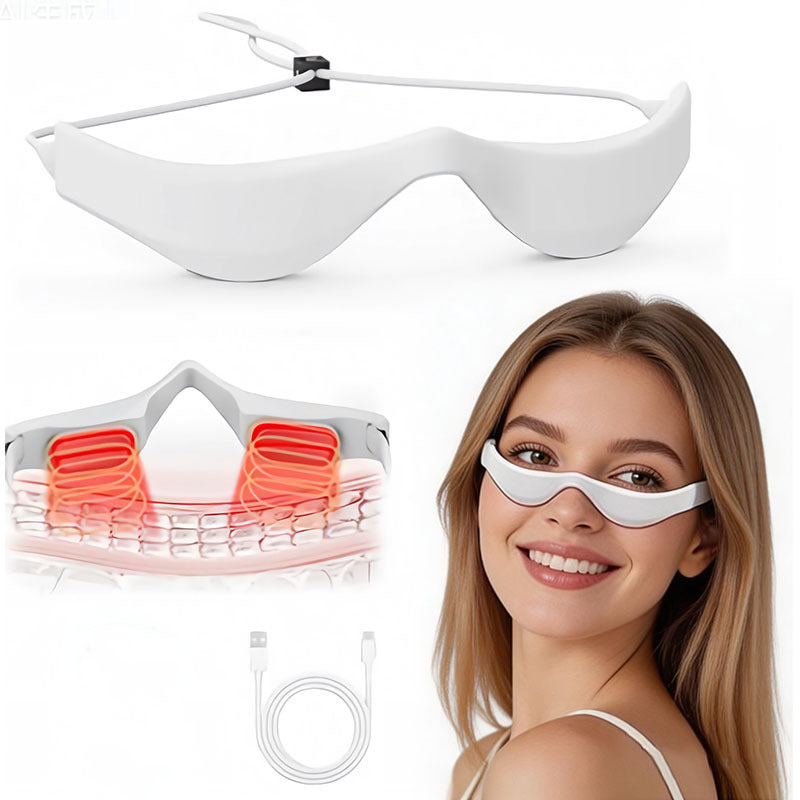 Eye Massager with 3D Red Light Therapy for Dark Circles, LED Beauty Eye Care Device