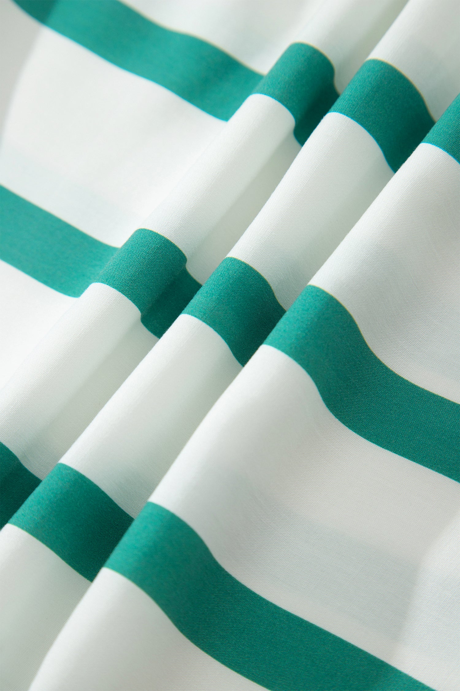 Sky Blue Stripe Ricrac Trim Notched Neck Half Sleeve Vacation Dress