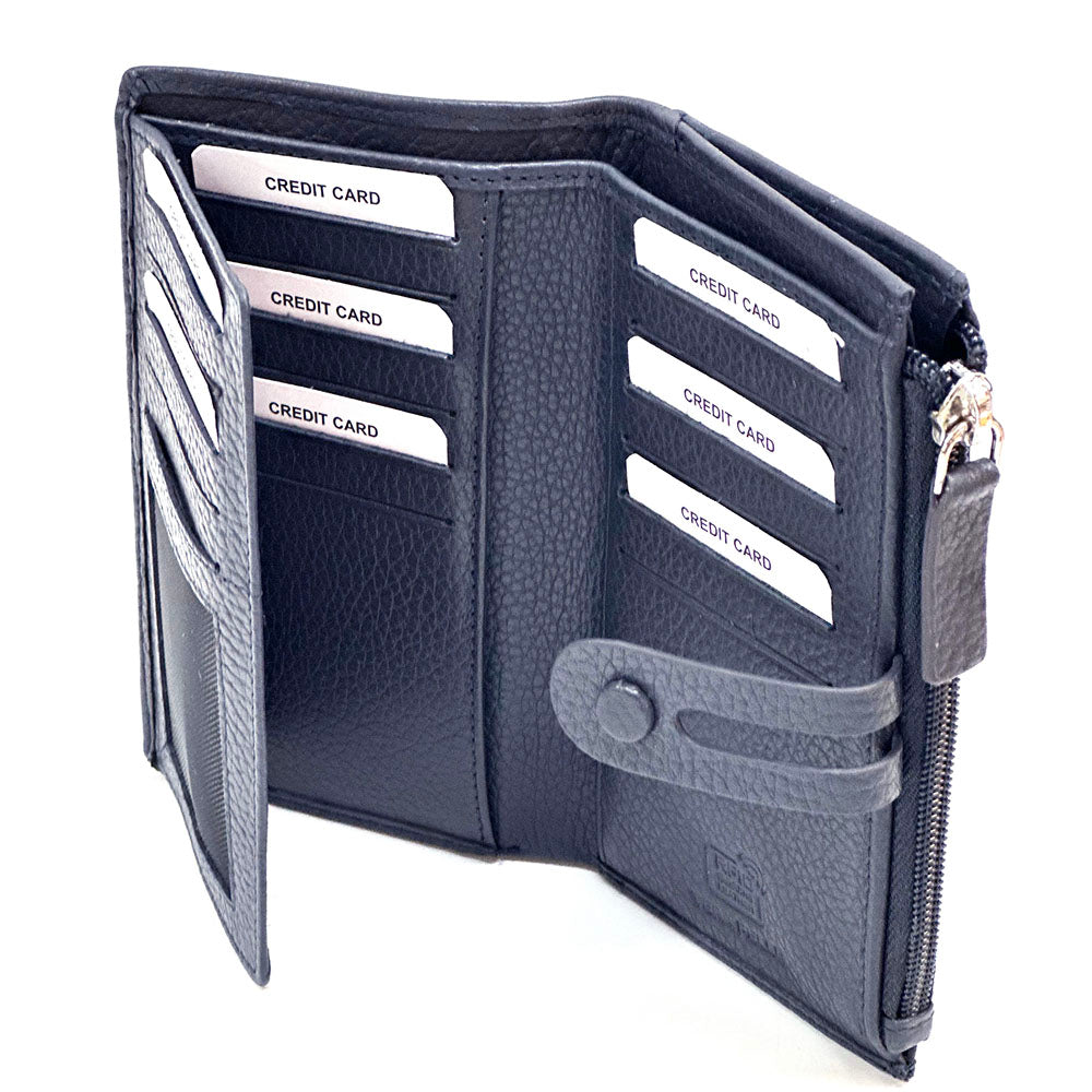 Mirello Cow Leather Zip Wallet - Made In Italy