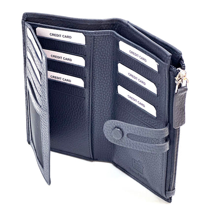 Mirello Cow Leather Zip Wallet - Made In Italy