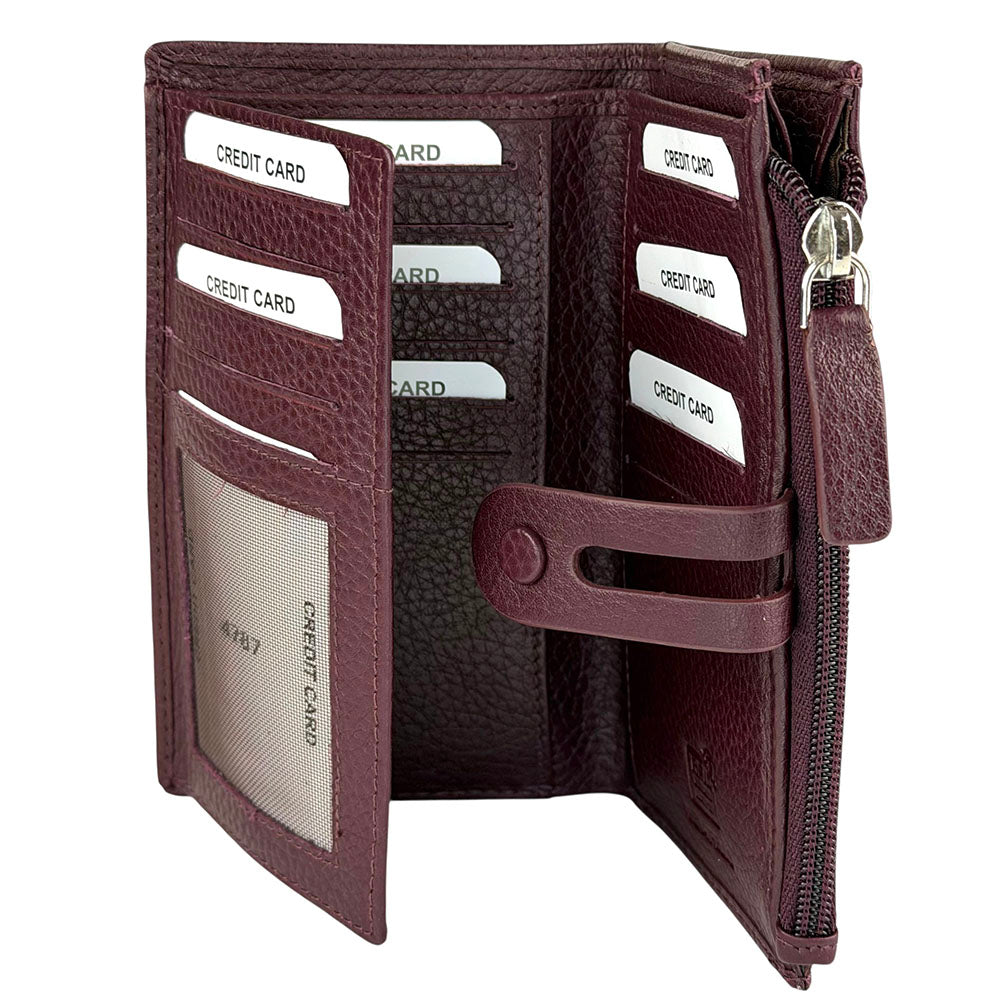 Mirello Cow Leather Zip Wallet - Made In Italy