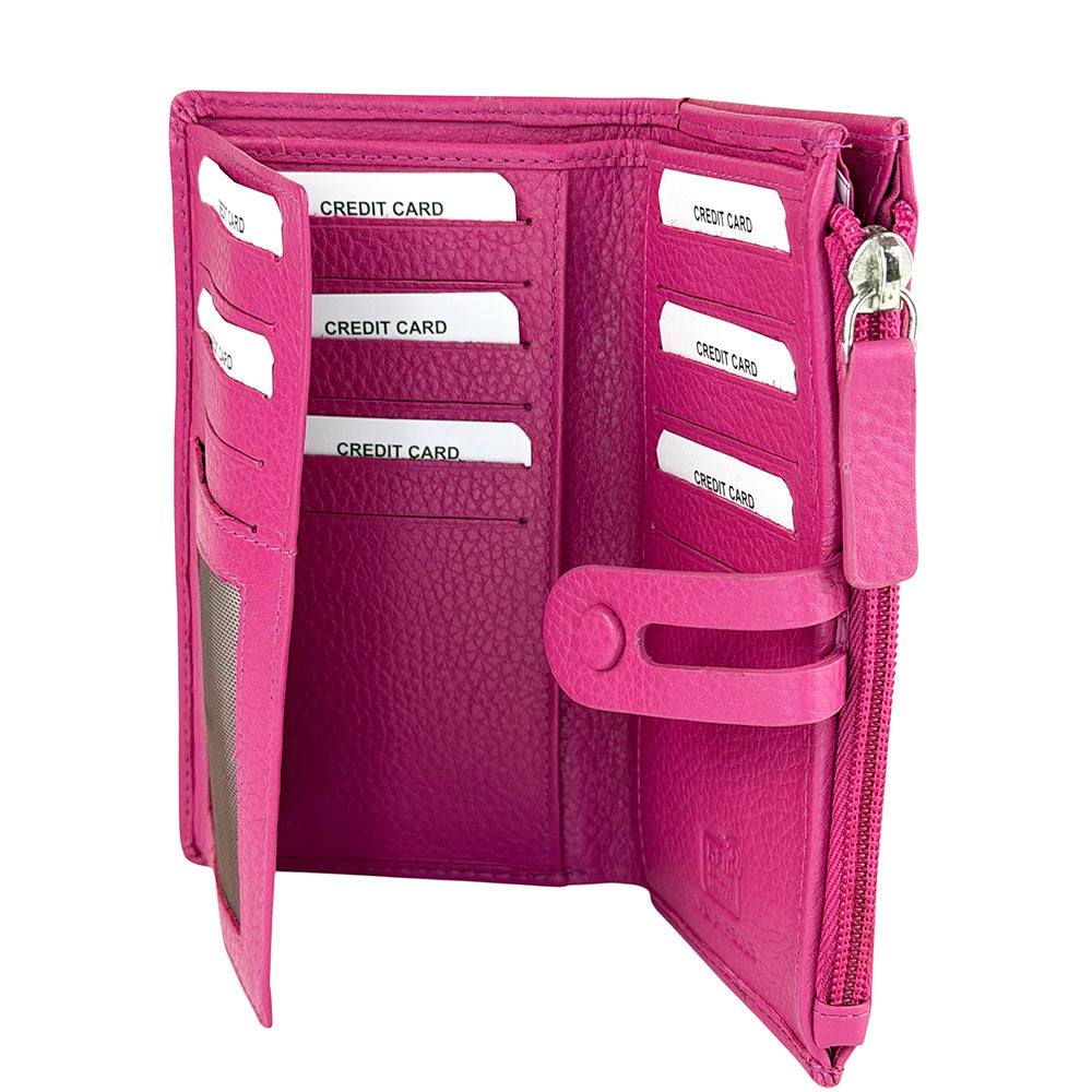Mirello Cow Leather Zip Wallet - Made In Italy