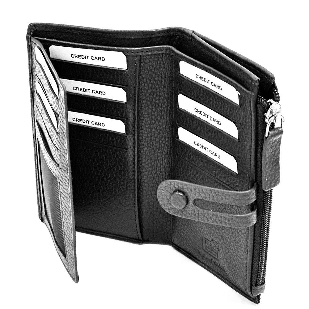 Mirello Cow Leather Zip Wallet - Made In Italy