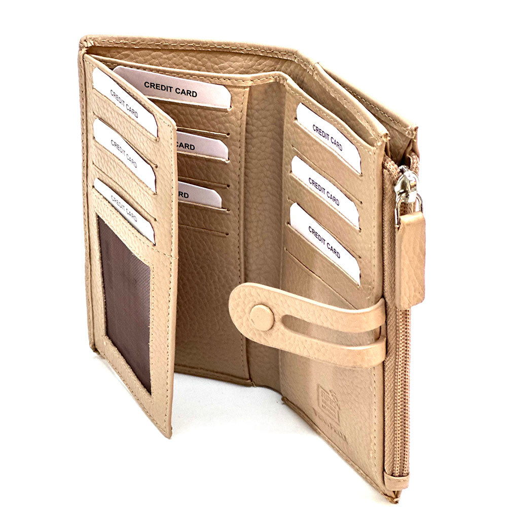 Mirello Cow Leather Zip Wallet - Made In Italy