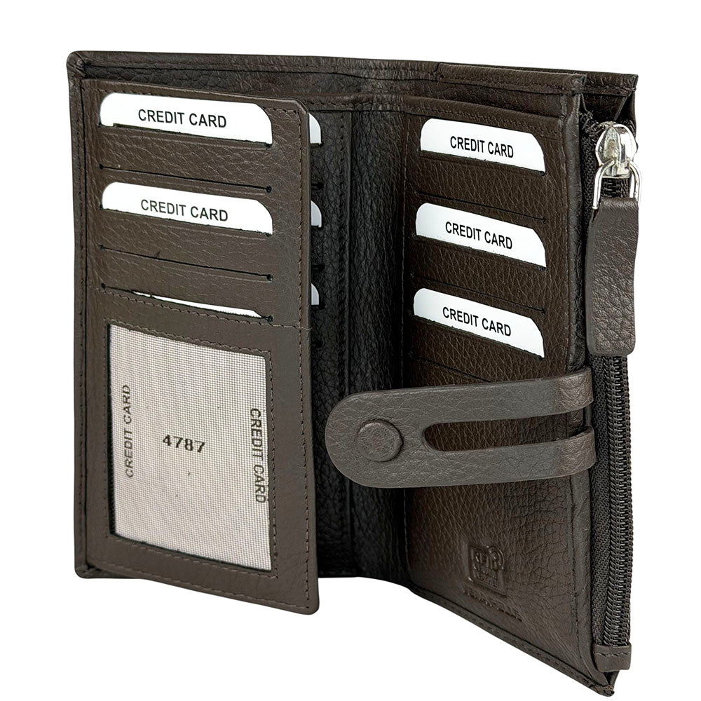 Mirello Cow Leather Zip Wallet - Made In Italy