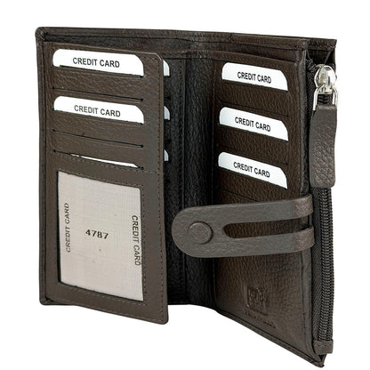 Mirello Cow Leather Zip Wallet - Made In Italy