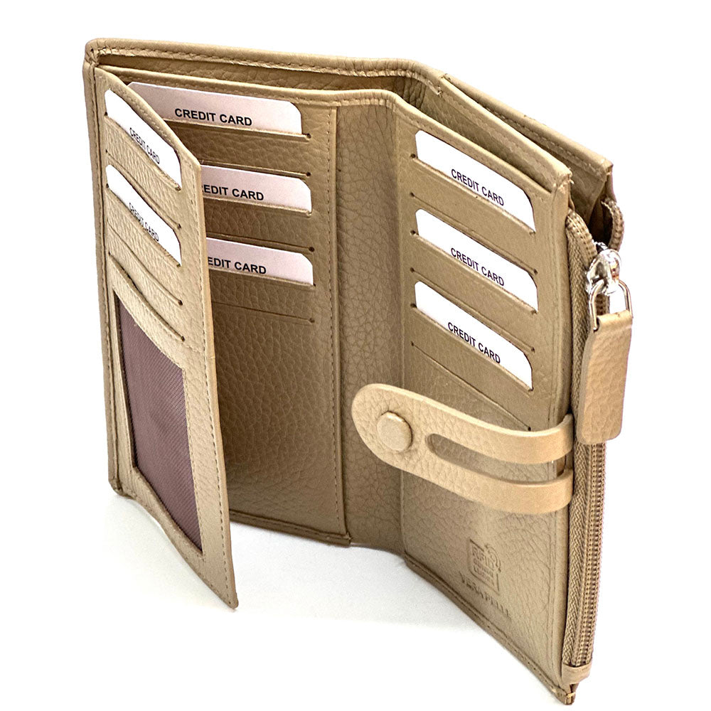 Mirello Cow Leather Zip Wallet - Made In Italy