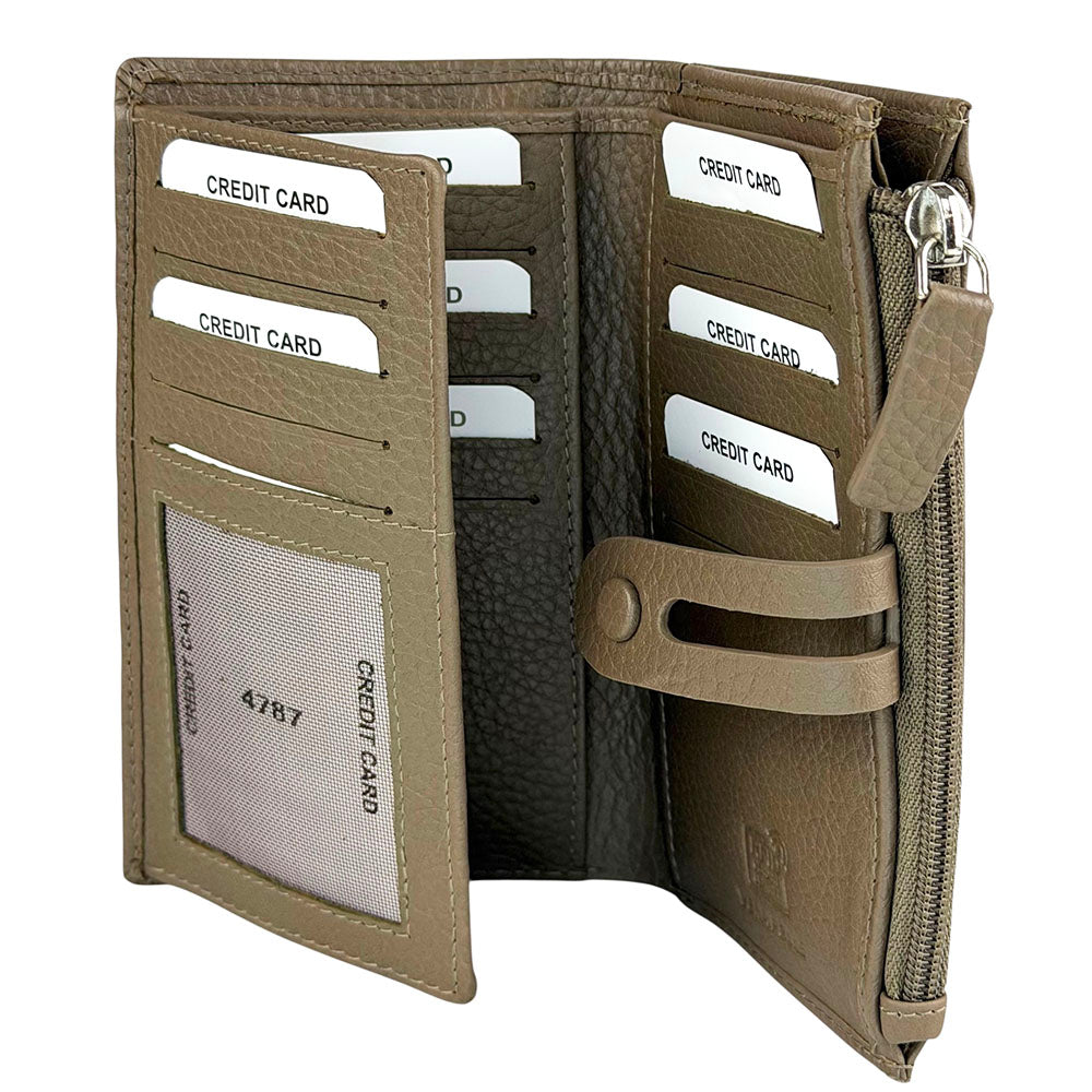 Mirello Cow Leather Zip Wallet - Made In Italy