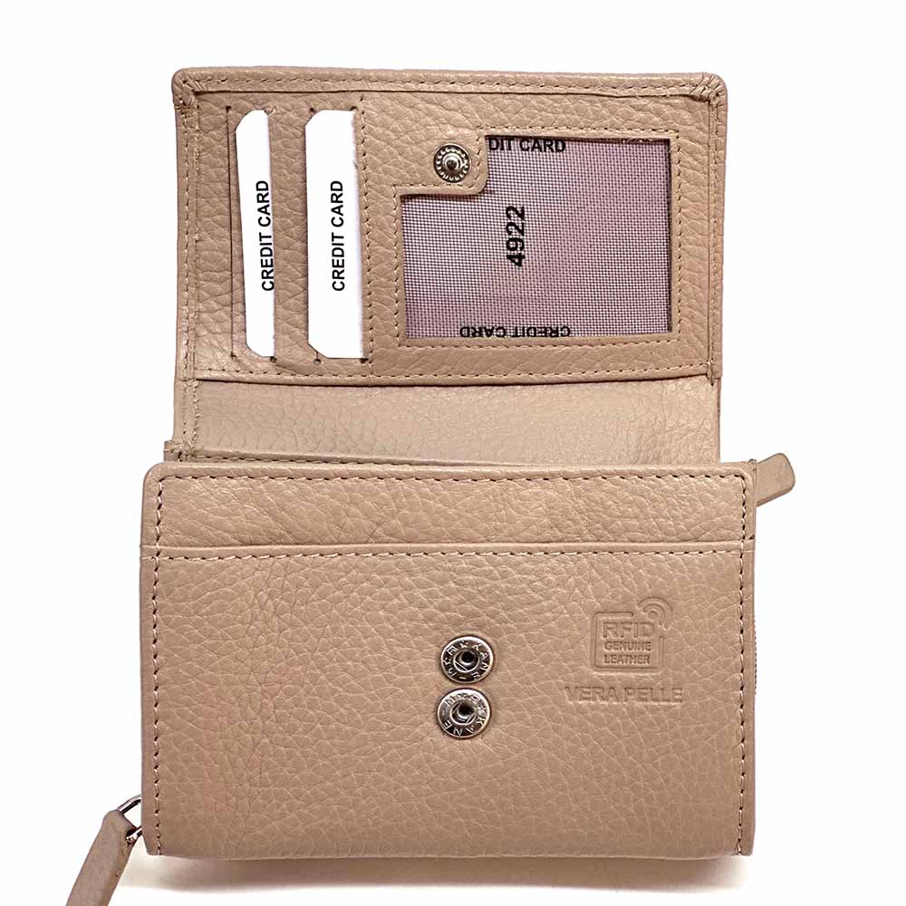 Tris Leather Wallet - Made In Italy