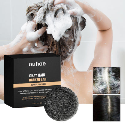 OUHOE Black Hair Soap, Repair Black Hair Massage Moisturizing Hair Cleansing Soap