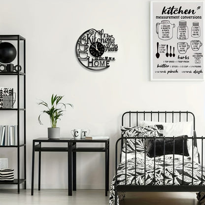 1 Black Vinyl Record Clock Wall Decoration Art Decoration, Coffee Cup Design Clock, Silent Decoration Kitchen Decoration