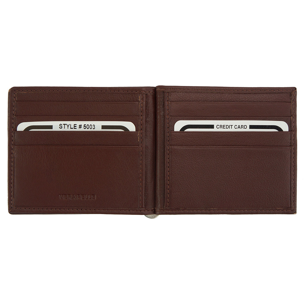 Gianni Cow Leather Money Clip Wallet - Made In Italy