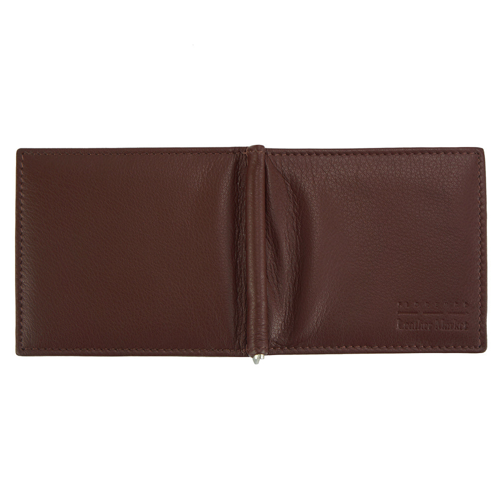 Gianni Cow Leather Money Clip Wallet - Made In Italy