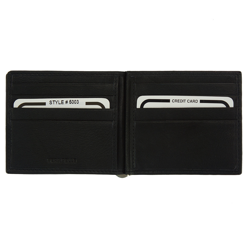 Gianni Cow Leather Money Clip Wallet - Made In Italy